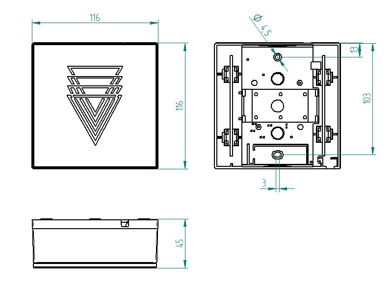Elektromechanischer Zweiklang GONG 465A Bw Polygon in Edelstahloptik GONG 465A Bw/va-p