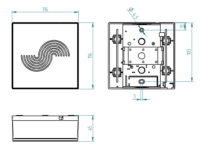 Elektromechanischer Zweiklang GONG 465A Bw Curves in Kupferoptik GONG 465A Bw/ku-c