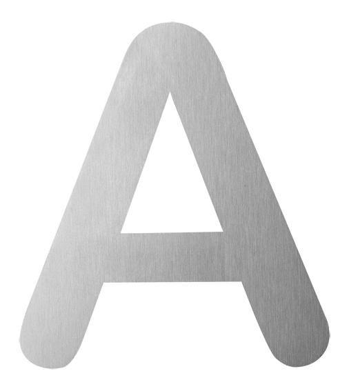 Hausnummer-Buchstabe "A" groß geschrieben aus Edelstahl.