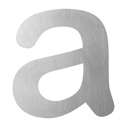 Hausnummer-Buchstabe "a" klein geschrieben aus Edelstahl.
