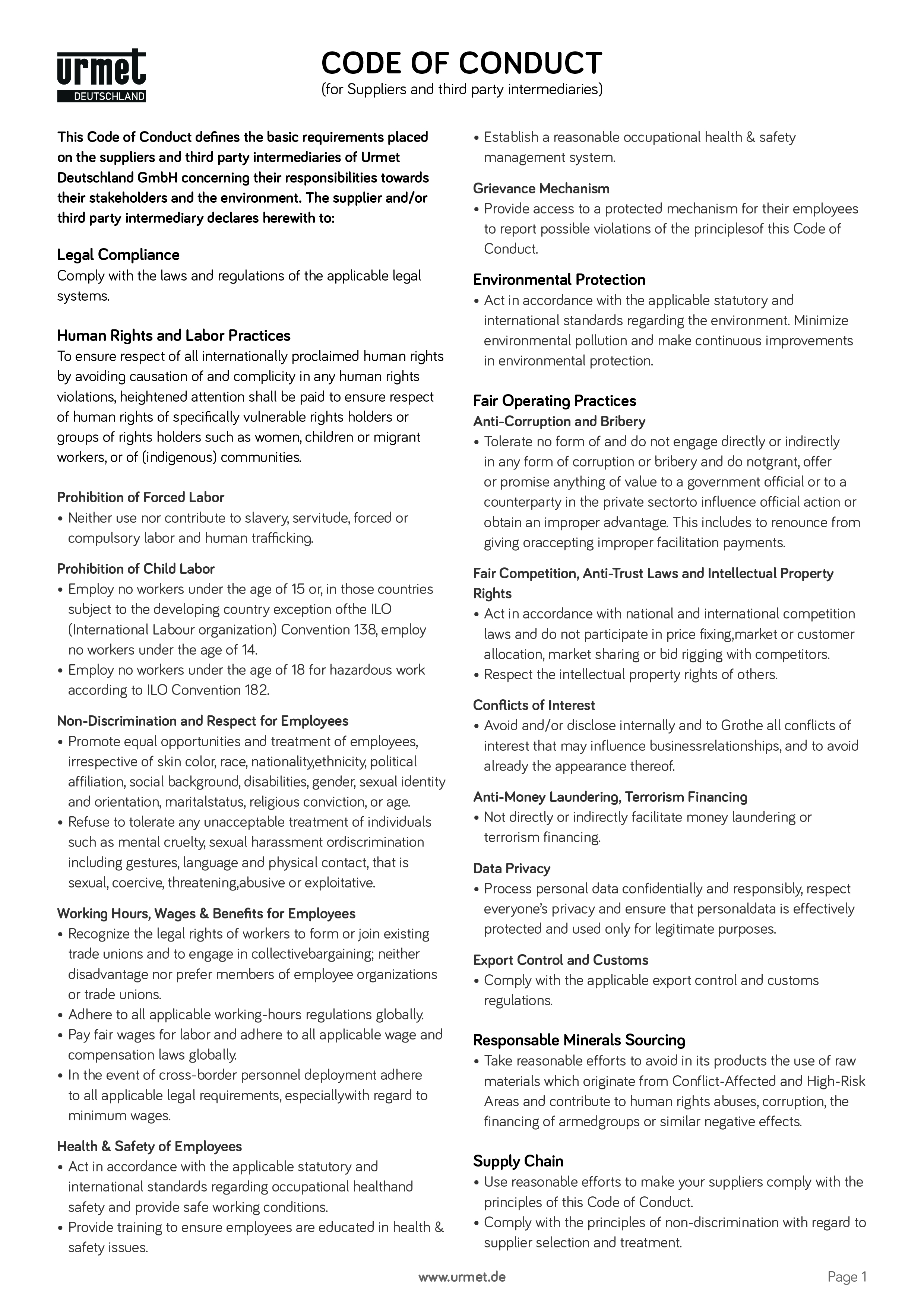 Code of Conduct - Dokument