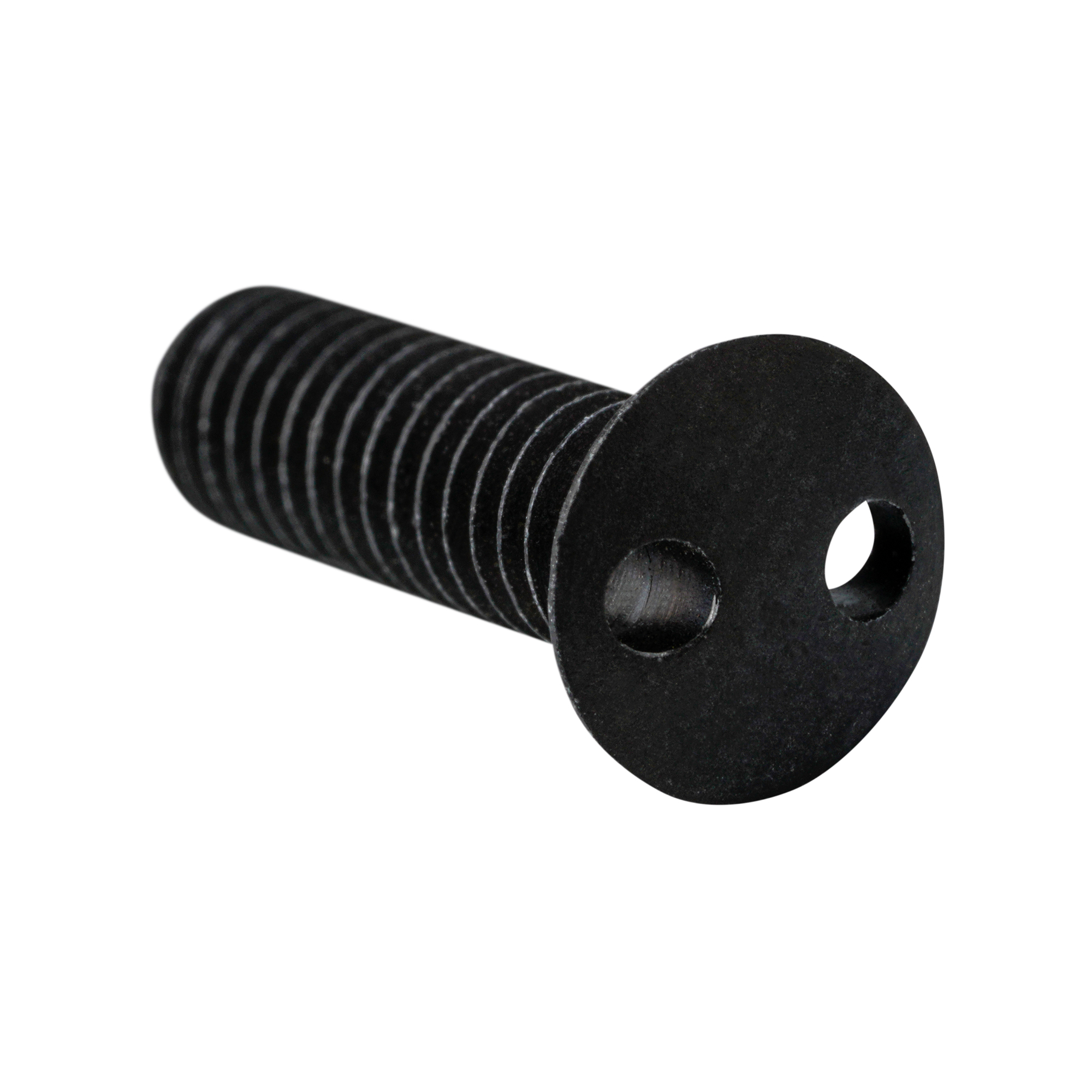 Schwarze Schraube mit zwei Löchern